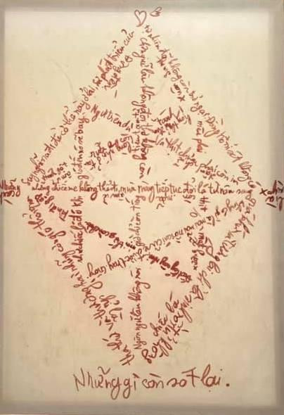 Bức tranh do Wowy thể hiện bằng máu