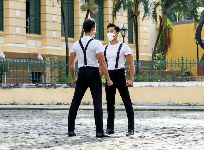 2 anh em Quốc Cơ- Quốc Nghiệp trong những ngày tập luyện (Ảnh NVCC)