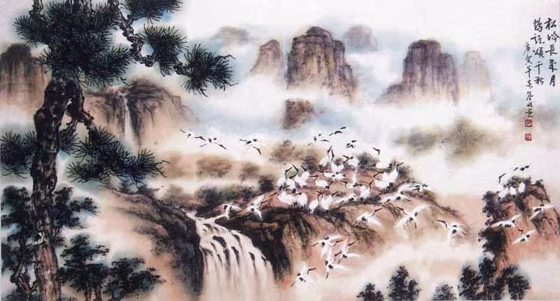 Tranh "Cao Sơn Lưu Thuỷ" của Trương Hán Minh
