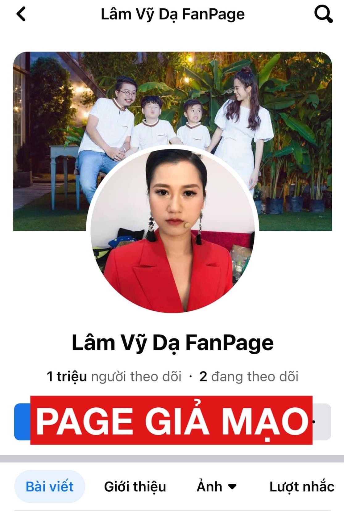 Trang Fanpage giả mạo Lâm Vỹ Dạ Trang Fanpage giả mạo Lâm Vỹ Dạ