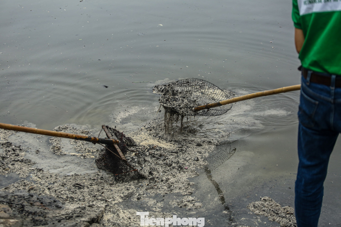 Được biết, tro hương được lấy từ việc dọn bàn thờ gia tiên, người dân mang đổ ra hồ cùng với việc phóng sinh cá chép vàng.
