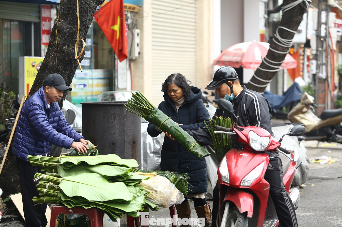 "Năm nào tôi cũng đi mua lá dong về gói bánh chưng, tôi thường chọn lá từ vùng Tây Bắc vì lá nó chắc, gói vuông vắn, màu bánh chưng cũng đậm", bà Đức (Đống Đa, Hà Nội) chia sẻ.