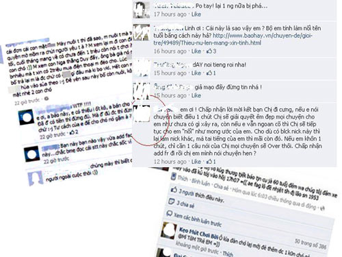 Một số đoạn nói xấu, lăng mạ... nhau trên Facebook