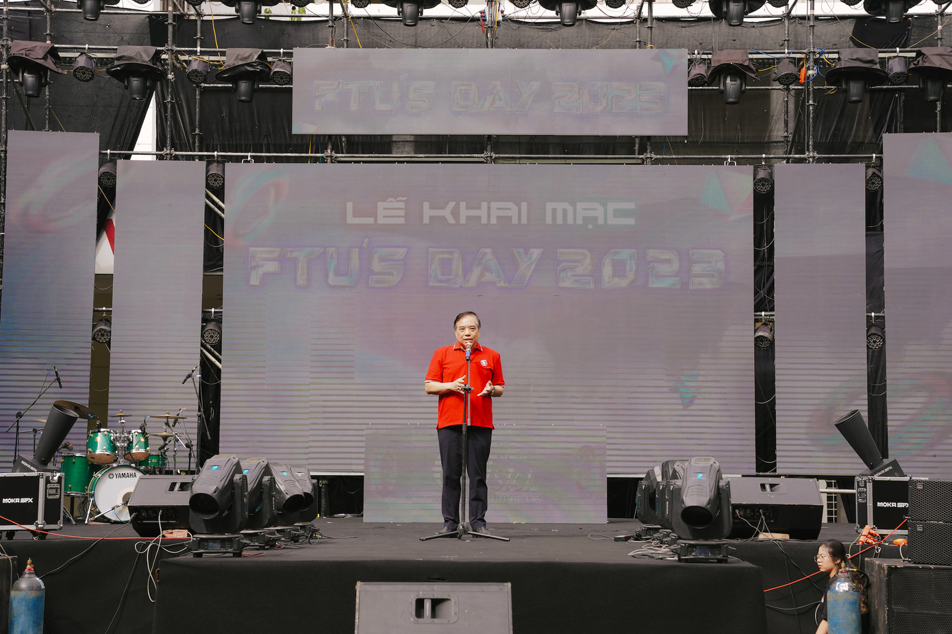 PGS, TS Bùi Anh Tuấn - Bí thư Đảng uỷ, Hiệu trưởng Trường Đại học Ngoại thương phát biểu khai mạc chuỗi chương trình “FTU's Day 2023”.