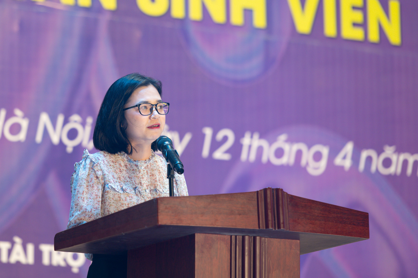 ThS. Lê Thị Dung – Phó Bí thư Đoàn Thanh niên Học viện phát biểu tại chương trình. ThS. Lê Thị Dung – Phó Bí thư Đoàn Thanh niên Học viện phát biểu tại chương trình.