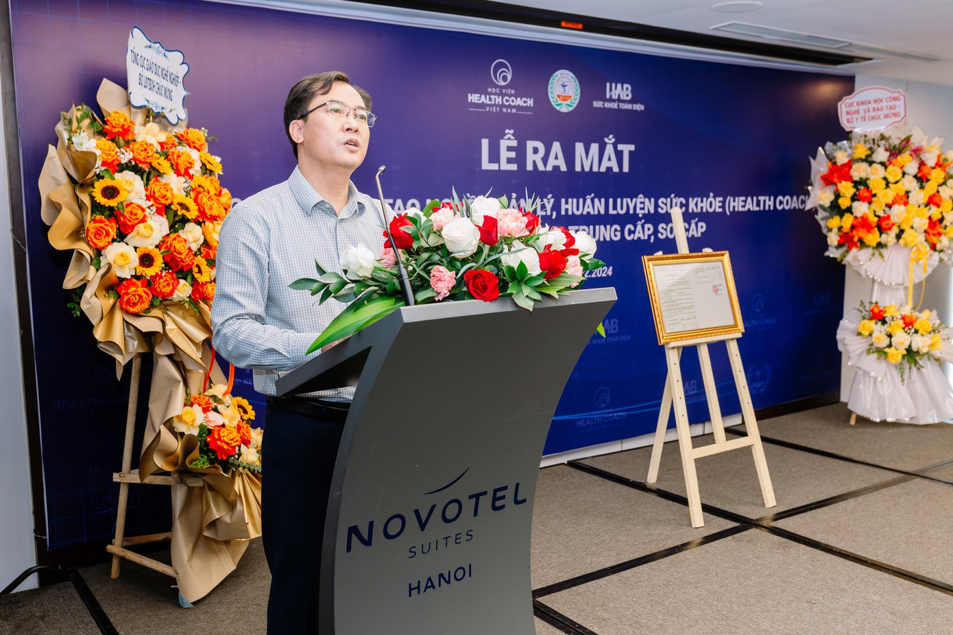 Thạc sĩ Vũ Văn Hà - Phó Vụ trưởng Vụ Pháp chế Thanh tra, Tổng Cục Giáo dục Nghề nghiệp - phát biểu chỉ đạo.