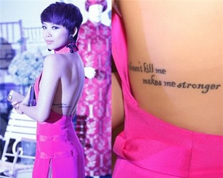 Ngoài làm khán giả bất ngờ với mái tóc và phong cách, thì những hình xăm rất đẹp của Tóc Tiên cũng giúp cô gây ấn tượng mạnh trong lần trở lại này