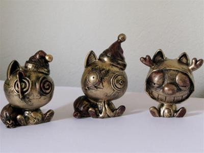 Những viên sỏi mà bạn cần. Hình dáng sỏi càng lạ lùng thì càng dễ tạo ấn tượng - Ảnh: An An Bọn mèo composit còn nguyên màu mộc - Ảnh: An An