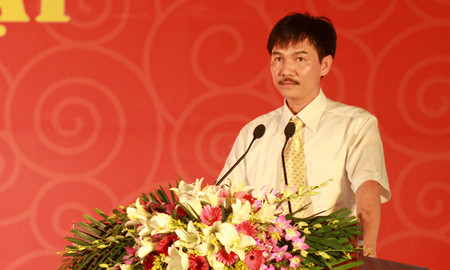 Giám đốc - Dược sĩ Nguyễn Hữu Thắng phát biểu tại lễ kỉ niệm.