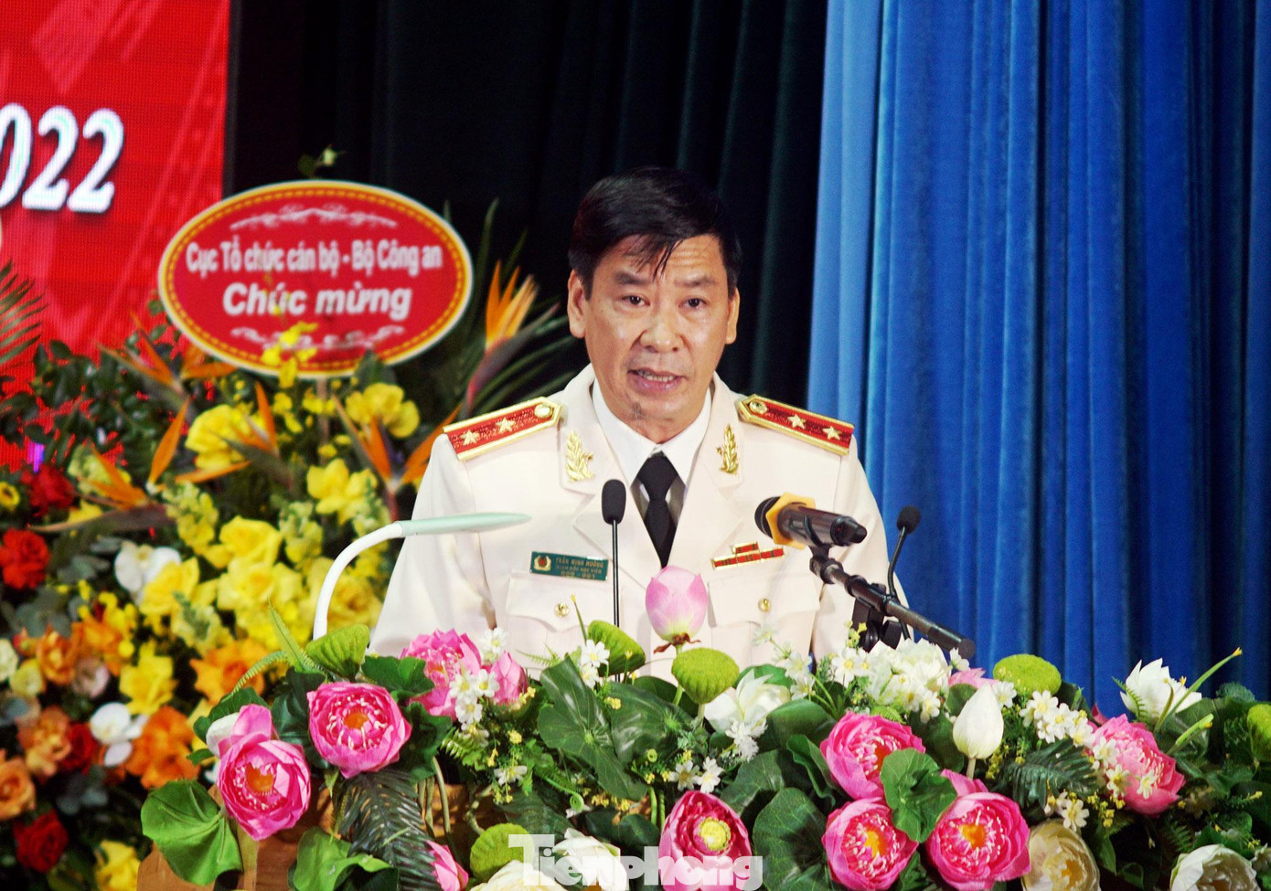 Trung tướng Trần Minh Hưởng, Giám đốc Học viện CSND phát biểu khai giảng năm học 2022-2023.