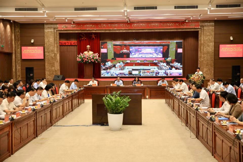 Toàn cảnh hội nghị tại điểm cầu Hà Nội