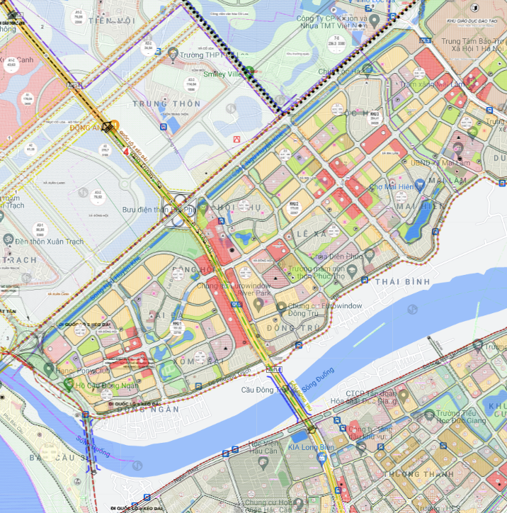 Bản đồ quy hoạch sử dụng đất xã Đông Hội (Nguồn: Vietpalm).
