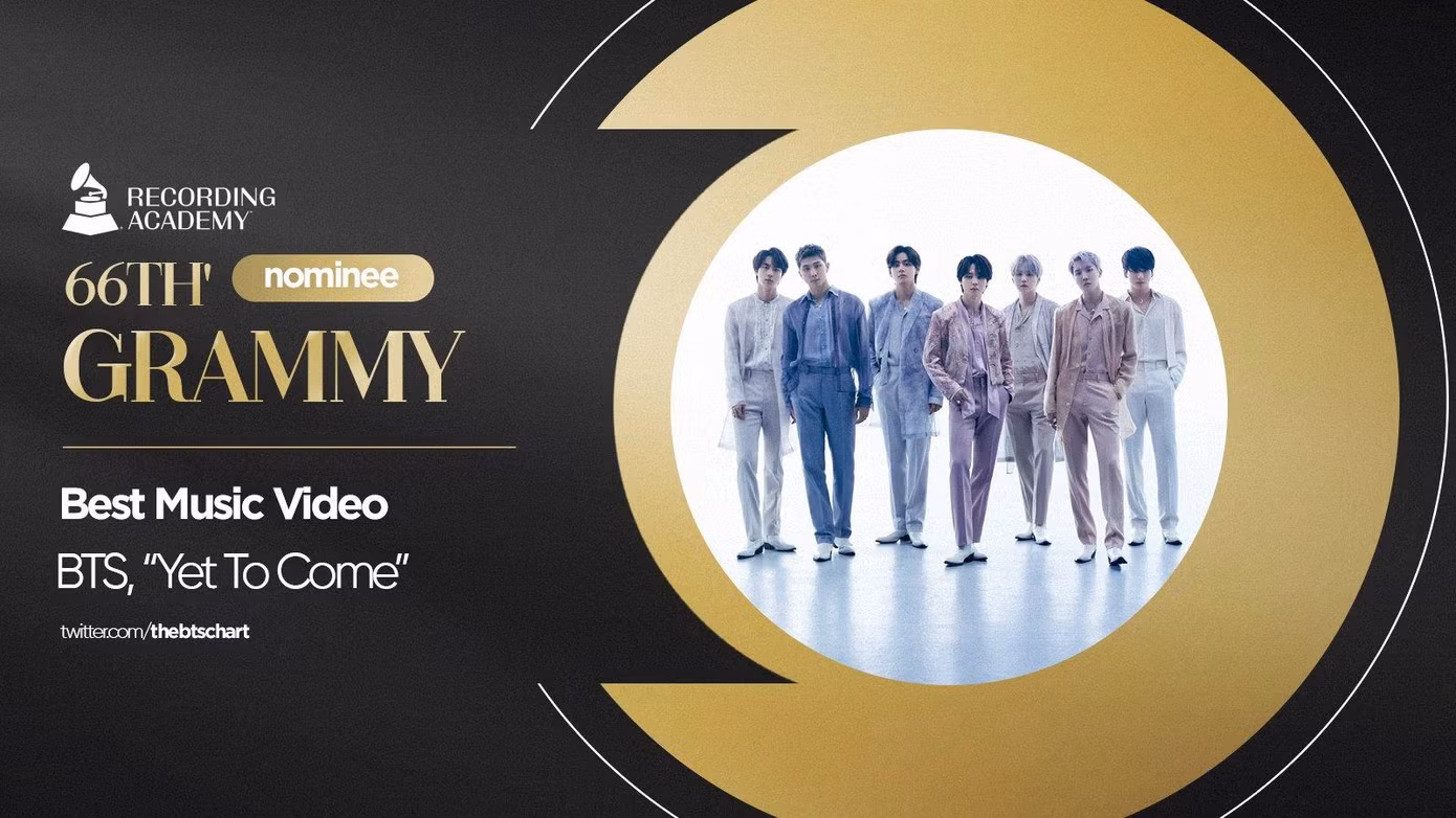 Với Yet To Come, BTS lần đầu ghi tên trong đề cử hạng mục Best Music Video. Yet To Come, cũng là ca khúc tiếng Hàn đầu tiên góp mặt trong đề cử Grammys.