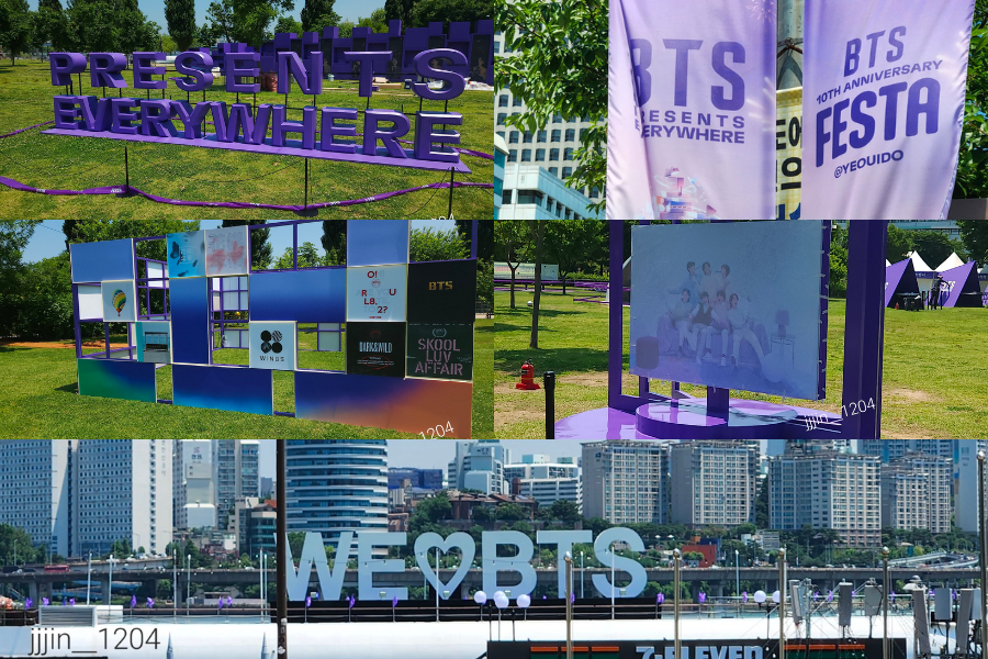 Công viên Yeouido 1 ngày trước khi diễn ra sự kiện. - Ảnh: Twitter @jjjin__1204