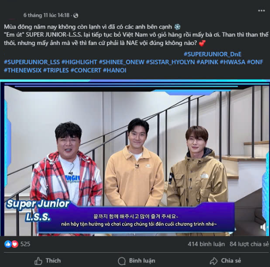 Bài đăng cuối cùng trên trang chủ của sự kiện là từ ngày 6/11. Bài đăng cuối cùng trên trang chủ của sự kiện là từ ngày 6/11.