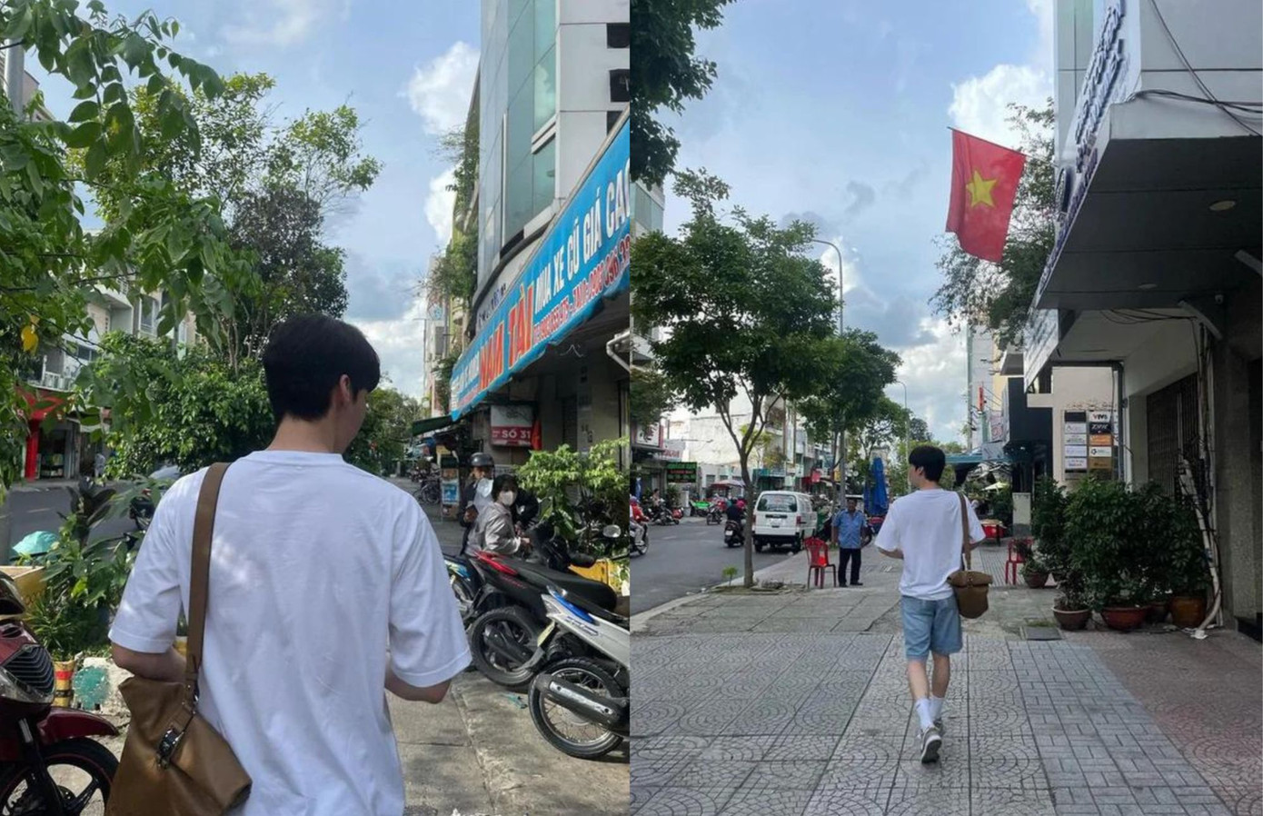 Ahn Jae Hyun thoải mái ngao du trên đường phố.