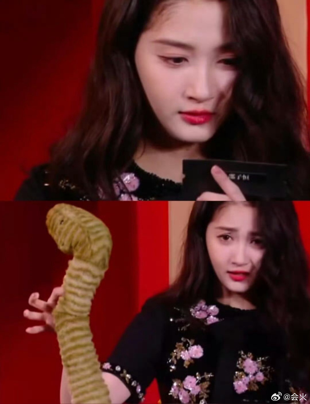 Biểu cảm "sượng ngắt" của Quan Hiểu Đồng khi mở quà. Biểu cảm "sượng ngắt" của Quan Hiểu Đồng khi mở quà.