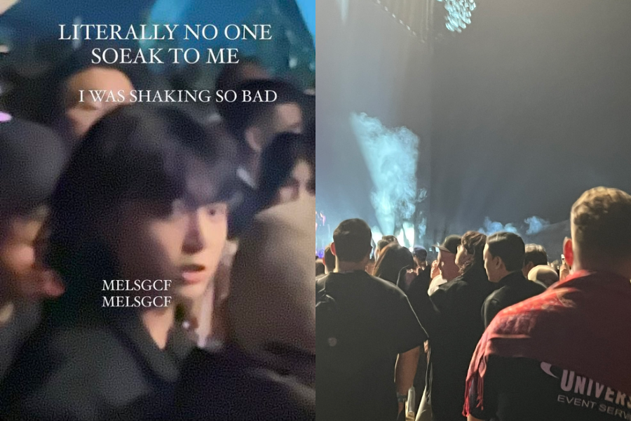 Đến Coachella với tư cách khán giả, Jung Kook vẫn không thoát được trình soi của "camera chạy bằng cơm" mang tên ARMY (fandom của BTS). - Ảnh: Twitter @PeachesMinty Đến Coachella với tư cách khán giả, Jung Kook vẫn không thoát được trình soi của "camera chạy bằng cơm" mang tên ARMY (fandom của BTS). - Ảnh: Twitter @PeachesMinty