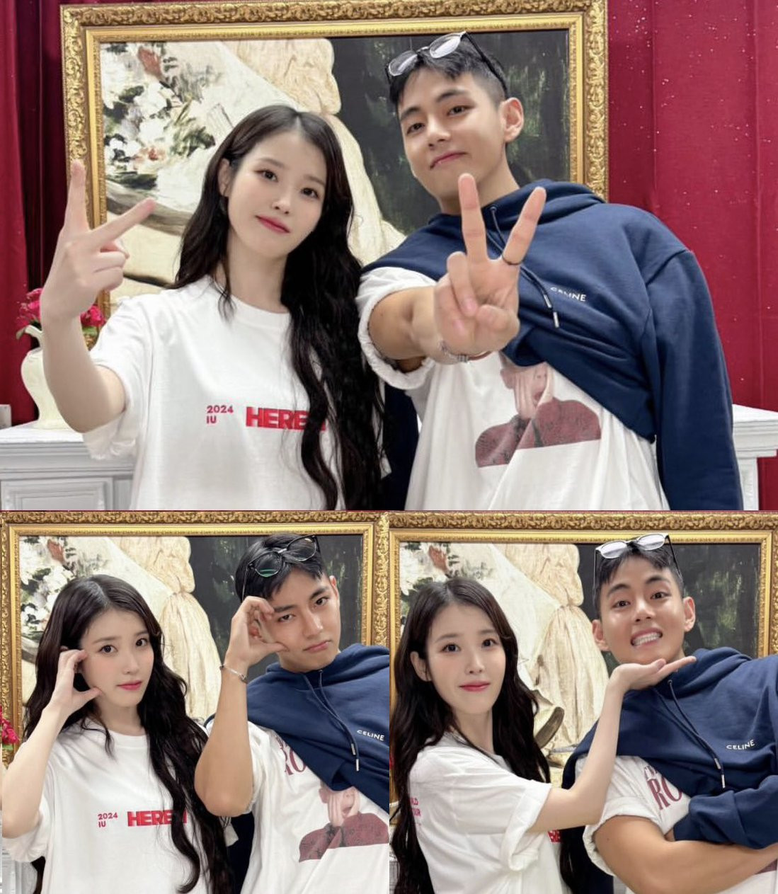 V và IU ngọt ngào trong MVLove Wins Allvà nhí nhố trong hậu trường world tour "IU HereH World Tour". V và IU ngọt ngào trong MVLove Wins Allvà nhí nhố trong hậu trường world tour "IU HereH World Tour".