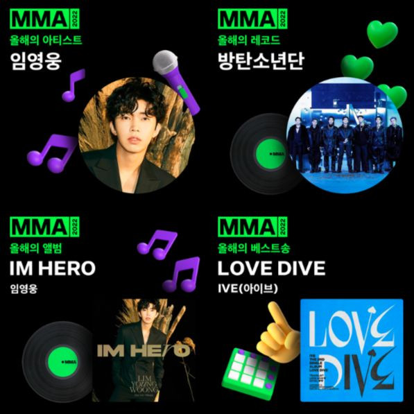 BTS, Lim Young Woong, IVE chính là chủ nhân của 4 Daesang danh giá tại MMA 2022. BTS, Lim Young Woong, IVE chính là chủ nhân của 4 Daesang danh giá tại MMA 2022.