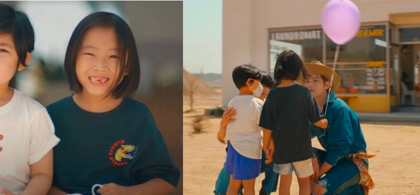 Cậu bé cũng từng xuất hiện trong MV Permission To Dance của BTS. Cậu bé cũng từng xuất hiện trong MV Permission To Dance của BTS.