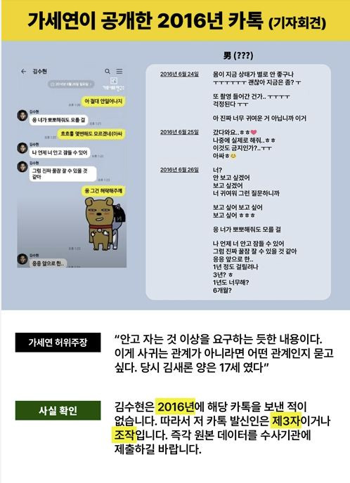 Theo công ty, các tin nhắn gửi cho Kim Sae Ron năm 2016 không phải là của Kim Soo Hyun. Theo công ty, các tin nhắn gửi cho Kim Sae Ron năm 2016 không phải là của Kim Soo Hyun.