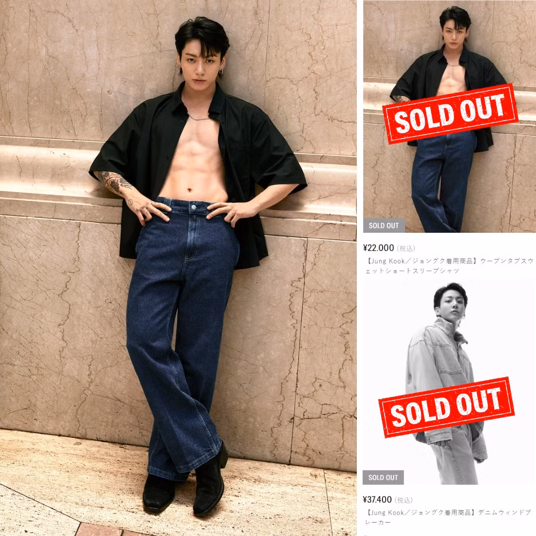 Chỉ sau vài giờ lên kệ, các sản phẩm trong BST Spring 2024 do Jungkook quảng bá đã nhanh chóng cháy hàng trên trang web của hãng tại nhiều quốc gia.