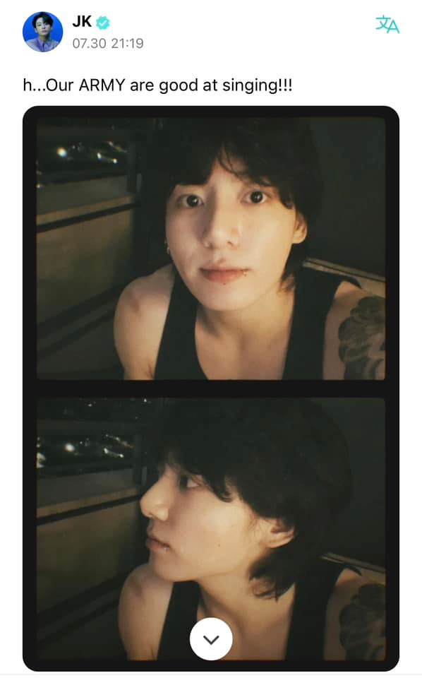 "ARMY của chúng mình hát hay lắm nha" là lời khen của Jung Kook dành cho fan trước "tranh cãi" đang diễn ra. "ARMY của chúng mình hát hay lắm nha" là lời khen của Jung Kook dành cho fan trước "tranh cãi" đang diễn ra.