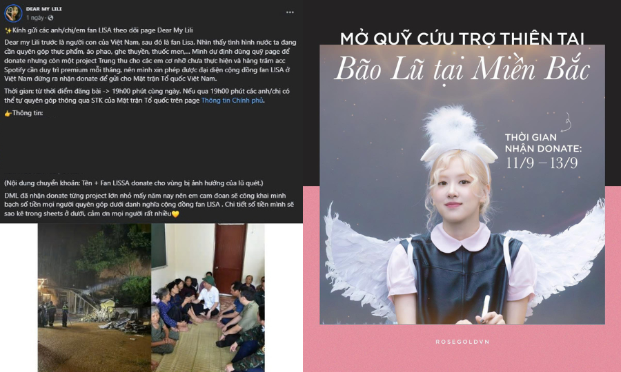 Các trang "đầu tàu" nhà BLACKPINK, Red Velvet, SEVENTEEN, BABYMONSTER kêu gọi cộng đồng người hâm mộ cùng chung tay hỗ trợ khắc phục thiệt hại của thiên tai.