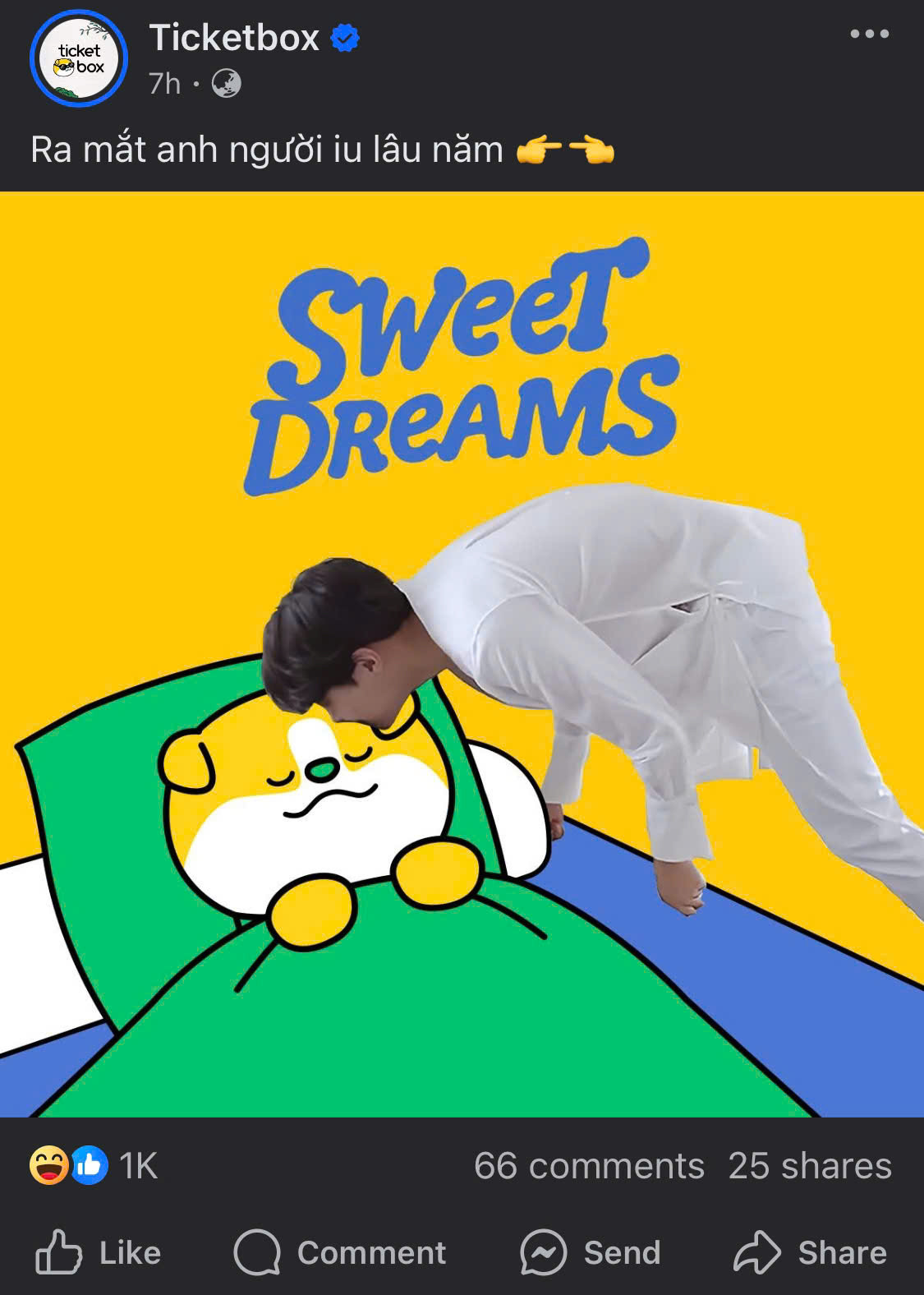 Con cún màu vàng là linh vật Ticketbox, cũng là "kẻ thù" của hội săn vé concert. Vậy mà sau khi "bắt trend", dân tình bỗng dưng thấy cũng "cưng cưng". Con cún màu vàng là linh vật Ticketbox, cũng là "kẻ thù" của hội săn vé concert. Vậy mà sau khi "bắt trend", dân tình bỗng dưng thấy cũng "cưng cưng".