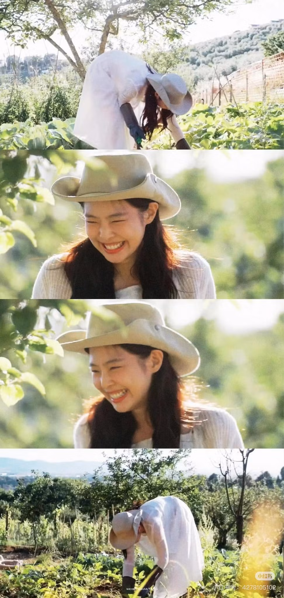 Phong cảnh nên thơ của nước Ý làm nổi bật thêm nụ cười tươi rói của "Maria" Jennie, khi cô nàng tự tay thu hoạch rau củ trong vườn.