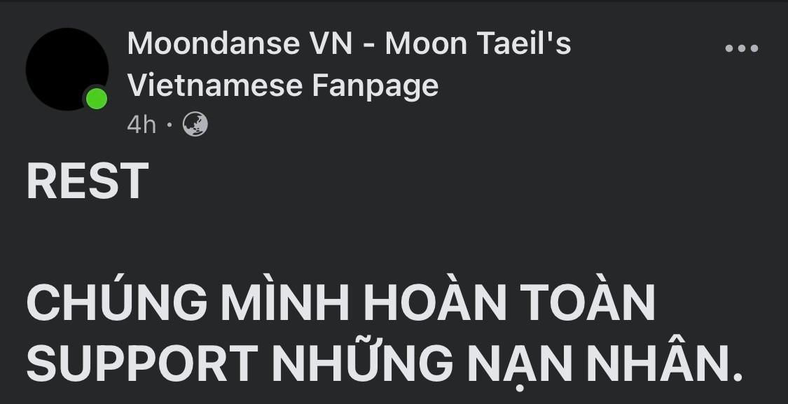 Các fanpage của Moon Taeil tại Việt Nam thông báo đóng cửa, tuyên bố hoàn toàn ủng hộ nạn nhân.