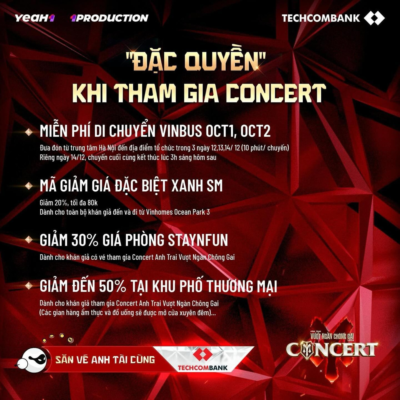 Ê-kíp Anh Trai Vượt Ngàn Chông Gai công bố một loạt các lựa chọn bắt xe đến Vinhomes Ocean Park 3 với ưu đãi &quot;khủng&quot; dành cho khán giả.