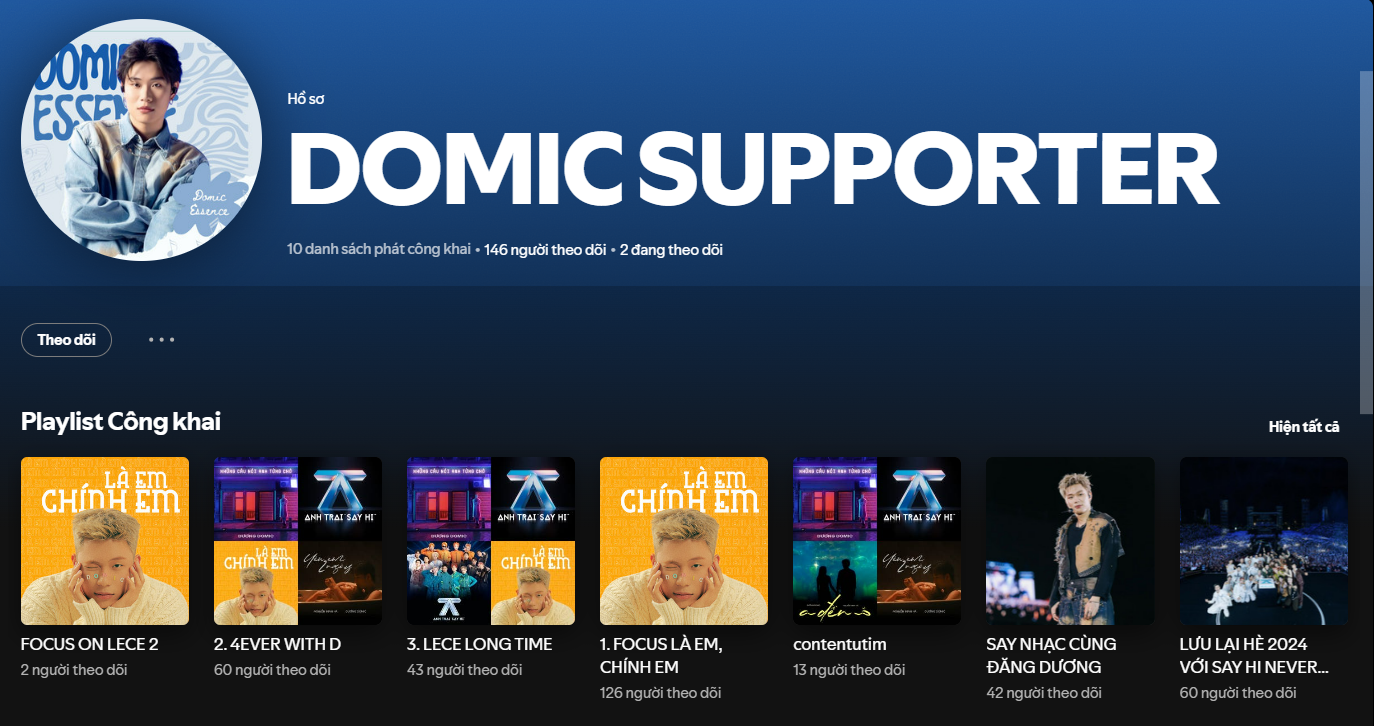 Nhóm fan của Dương Domic tạo ra nhiều playlist nhằm &quot;đẩy view&quot; cho những ca khúc khác nhau.