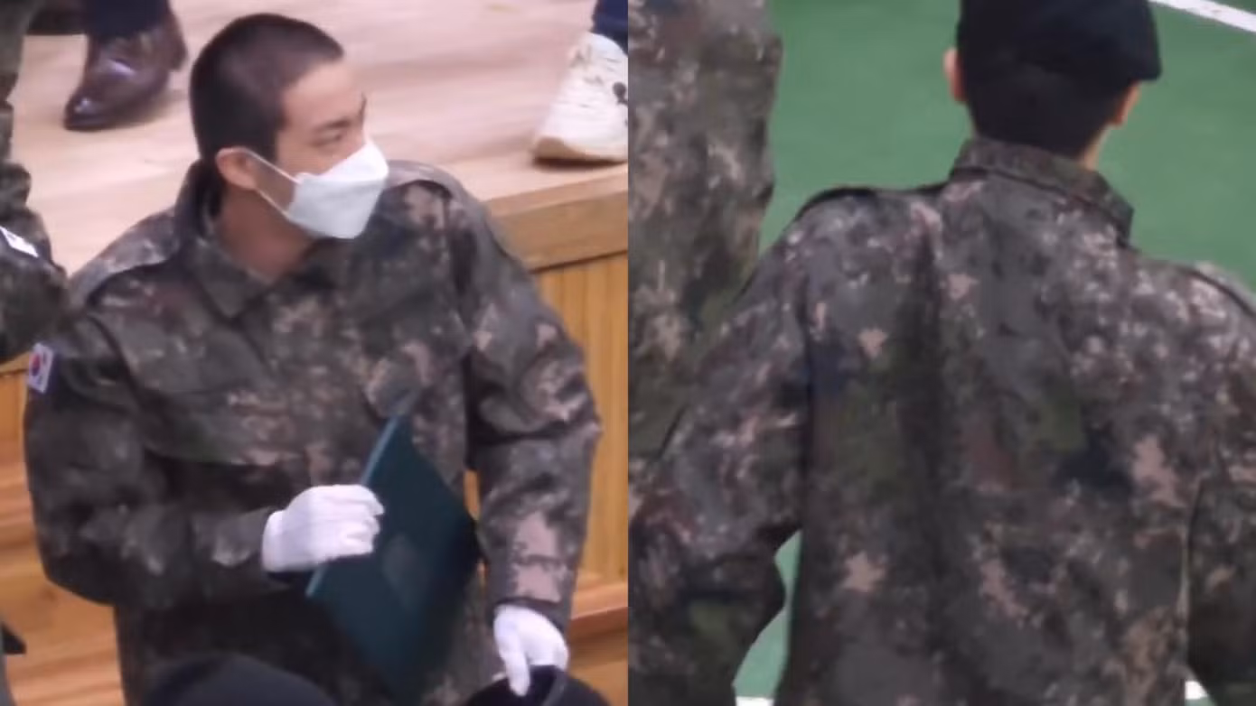 Tại lễ tốt nghiệp khoá tân binh ngày 18/1, Jin có biểu hiện đau mỏi phía tay trái, trùng khớp với lịch tiêm vắc-xin vào ngày 16/1.