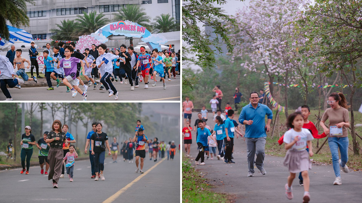 Đường chạy Fun Run dưới hàng ban hồng mộng mơ của TH School như tiếp thêm sức mạnh cho mọi runner Đường chạy Fun Run dưới hàng ban hồng mộng mơ của TH School như tiếp thêm sức mạnh cho mọi runner