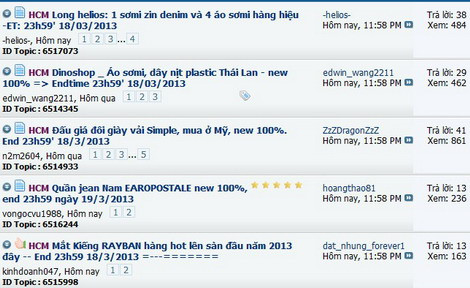 Người dùng có thể dễ dàng mở các chủ đề đấu giá (Ảnh mang tính minh họa) 