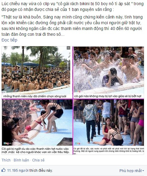 Hình ảnh Dân mạng phẫn nộ vì hành động của hàng chục thanh niên tại công viên nước Hồ Tây số 2