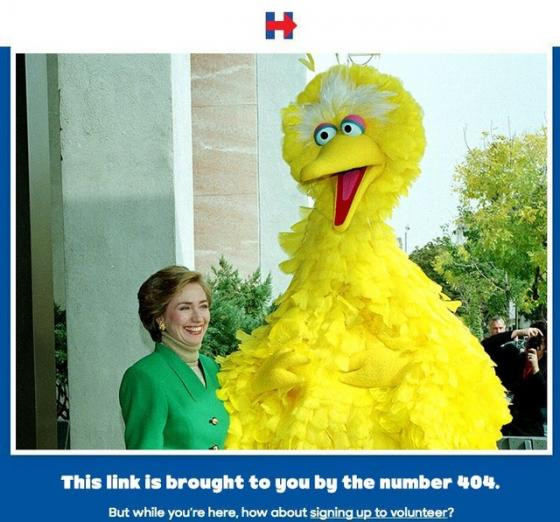 Dân Mỹ phấn khích khi bà Clinton dùng lỗi 404 để tranh cử Tổng thống ảnh 6 Dân Mỹ phấn khích khi bà Clinton dùng lỗi 404 để tranh cử Tổng thống ảnh 6