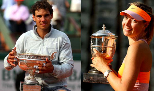 Nadal và Sharapova sẽ bỏ túi nhiều tiền hơn, nếu tái hiện chức vô địch của họ ở Roland Garros năm ngoái. Ảnh:RG. top-3071-1430306863.jpg