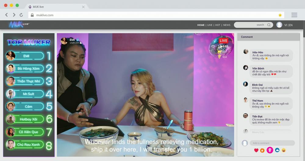 Trong Live: Phát trực tiếp, Ngân 98 vào vai Emi - cô gái chuyên làm mukbang. Trong Live: Phát trực tiếp, Ngân 98 vào vai Emi - cô gái chuyên làm mukbang.