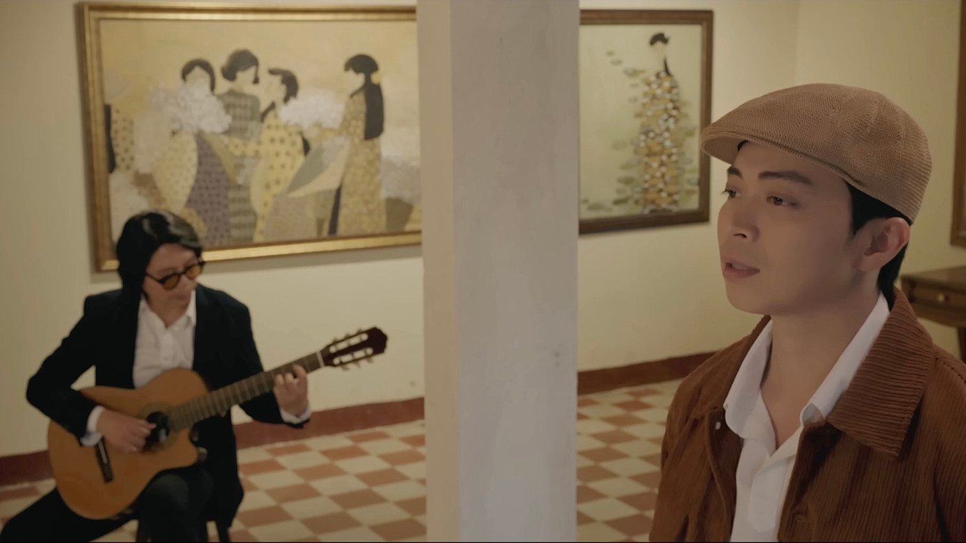 Lân Nhã và nhạc sĩ Dũng Dalat trong MV.