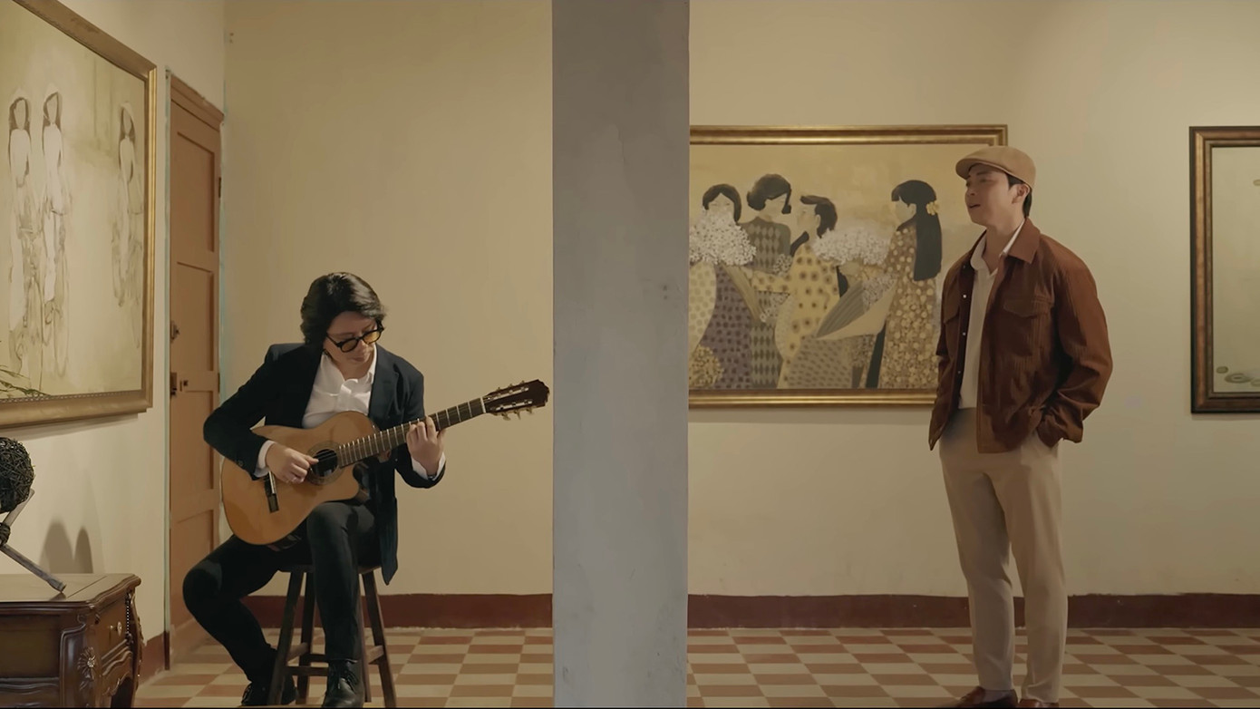 Lân Nhã và nhạc sĩ Dũng Dalat trong MV.