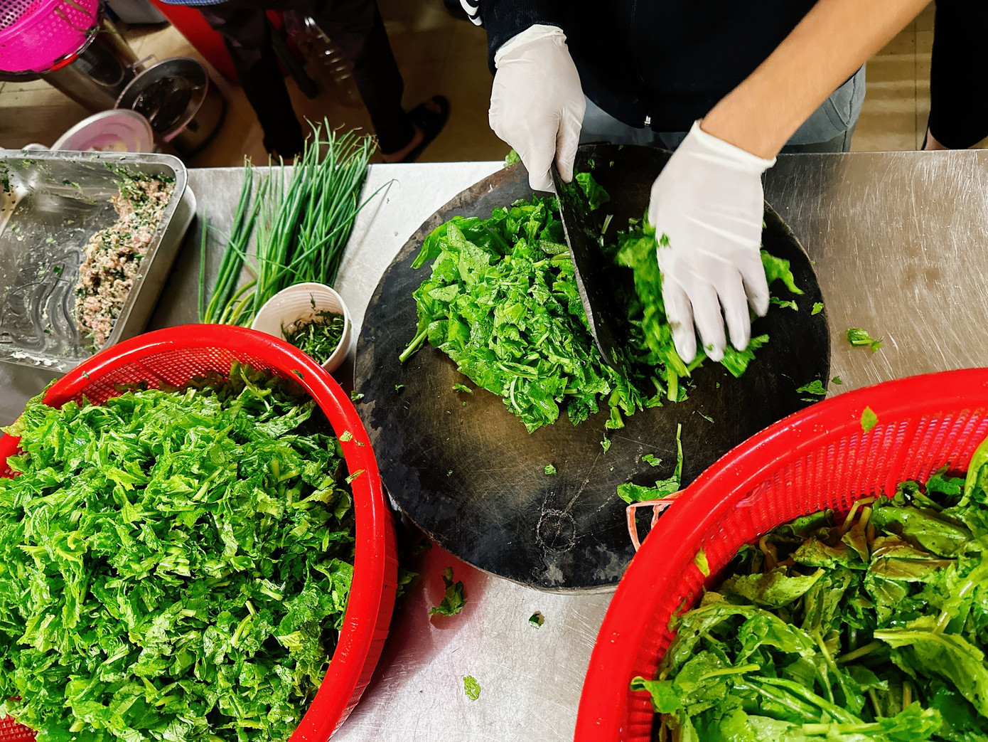 Rau sạch được nhập tại vườn.