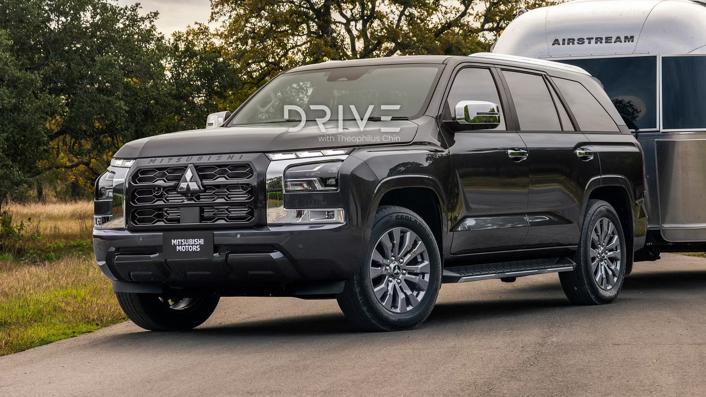 Mô phỏng thiết kế của Mitsubishi Pajero Sport thế hệ mới dự kiến ra mắt sớm nhất cuối năm 2025. Ảnh: Drive.