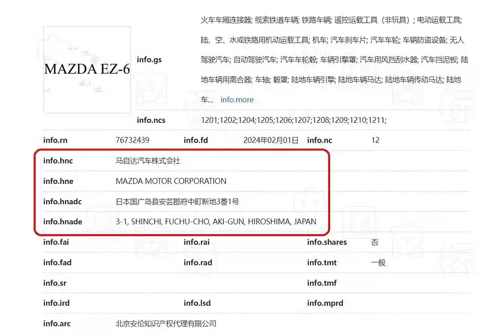 Mazda đăng ký nhãn hiệu tên sản phẩm mới EZ-6 tại Trung Quốc.