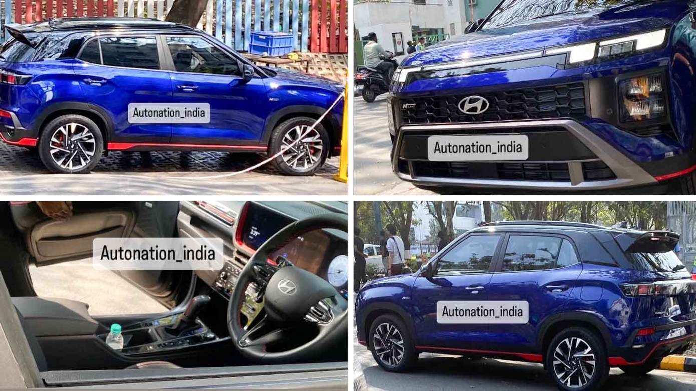 Mẫu xe Hyundai Creta N Line 2024 xuất hiện trên đường phố Ấn Độ. Ảnh: Autonation_india.