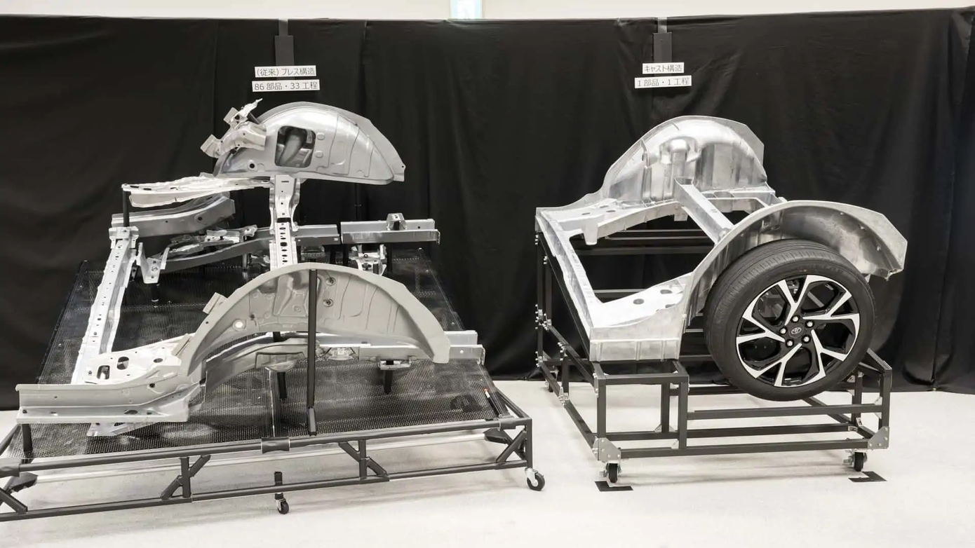 Công nghệ gigacasting của Toyota kết hợp hàng chục bộ phận ở phần trước và sau xe thành một mô-đun lớn duy nhất.
