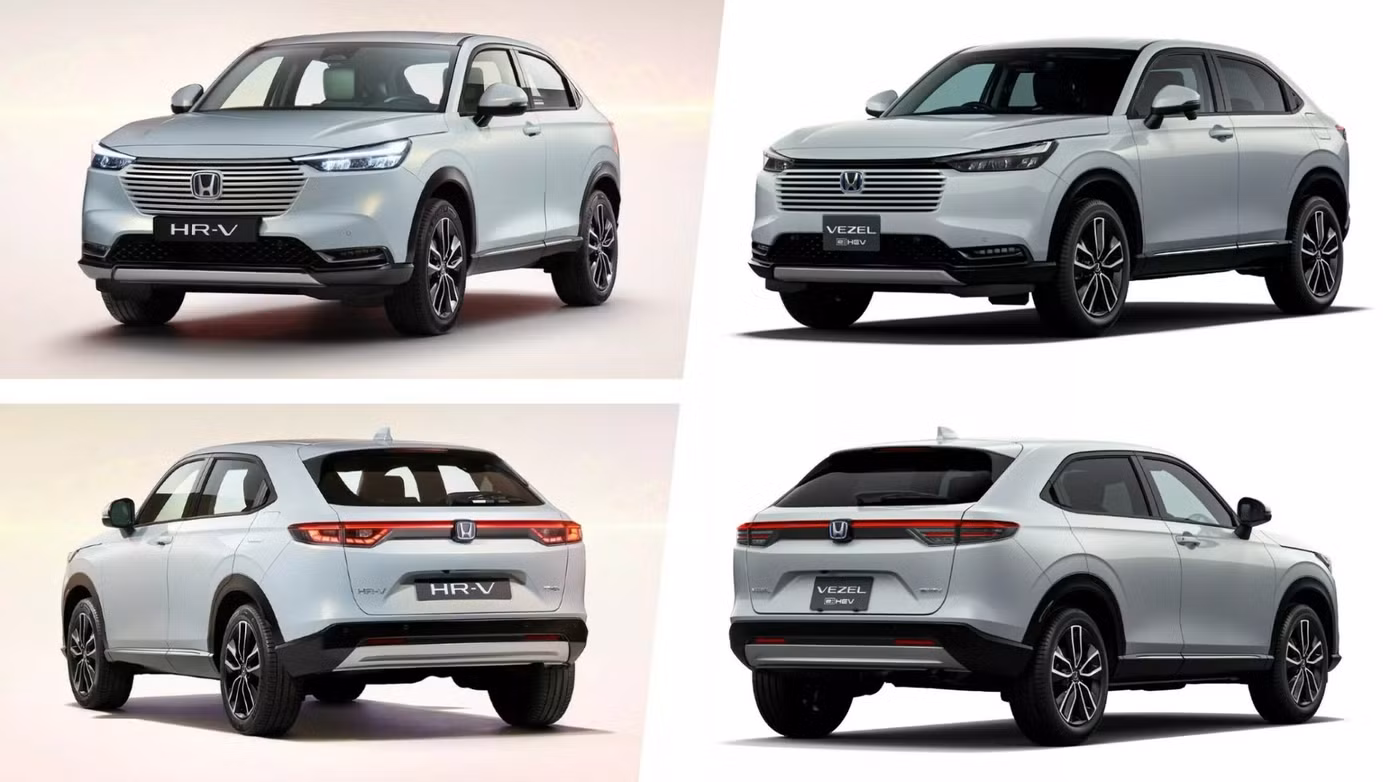So sánh ngoại hình thế hệ cũ và mới của Honda HR-V hay Vezel ở Nhật Bản.