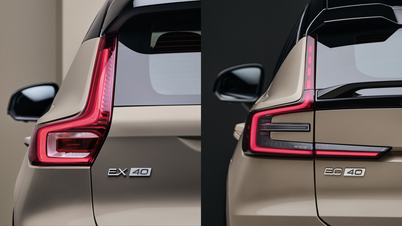 Hai mẫu xe thuần điện của Volvo là XC40 Recharge và C40 sẽ có tên gọi mới lần lượt là EX40 và EC40. Hai mẫu xe thuần điện của Volvo là XC40 Recharge và C40 sẽ có tên gọi mới lần lượt là EX40 và EC40.